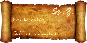 Szeitz Zalán névjegykártya